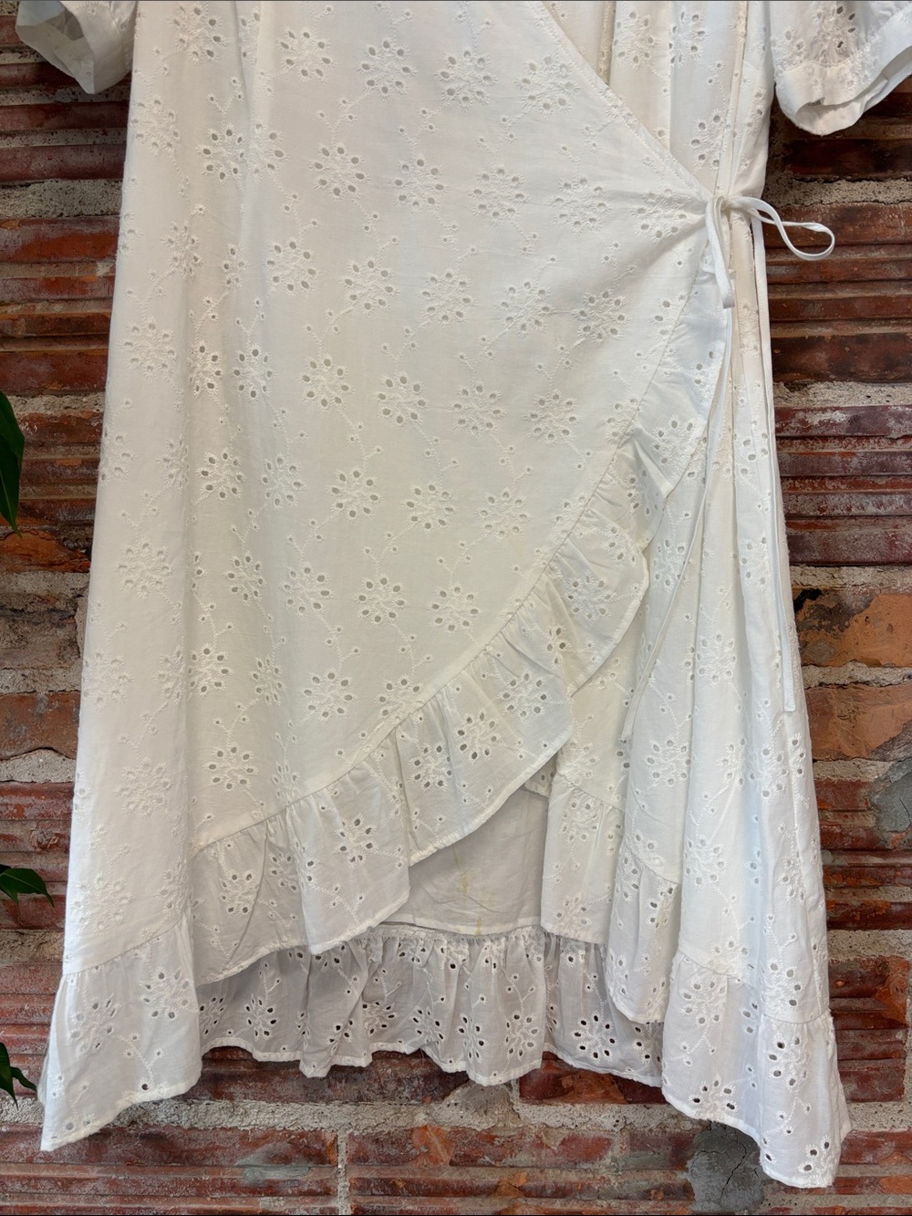 Addition Elle White Eyelet Wrap Midi Dress - Picture 3 of 7